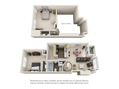 Floor plan for 2 beds, 1 bath, 820 sqft